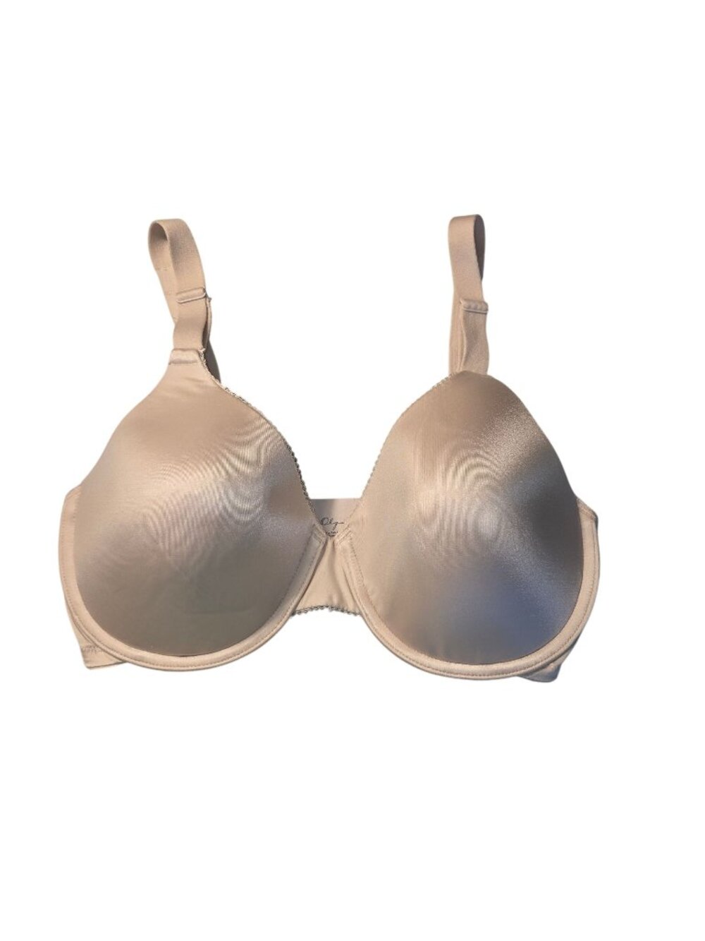 Olga Womens Beige Underwire Full-Coverage Bra Size 38D Adjustable Straps 4354